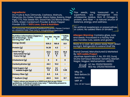 Flax Seeds Laddu - Wholesome Everyday - By Laddu Project - Laddu Project
