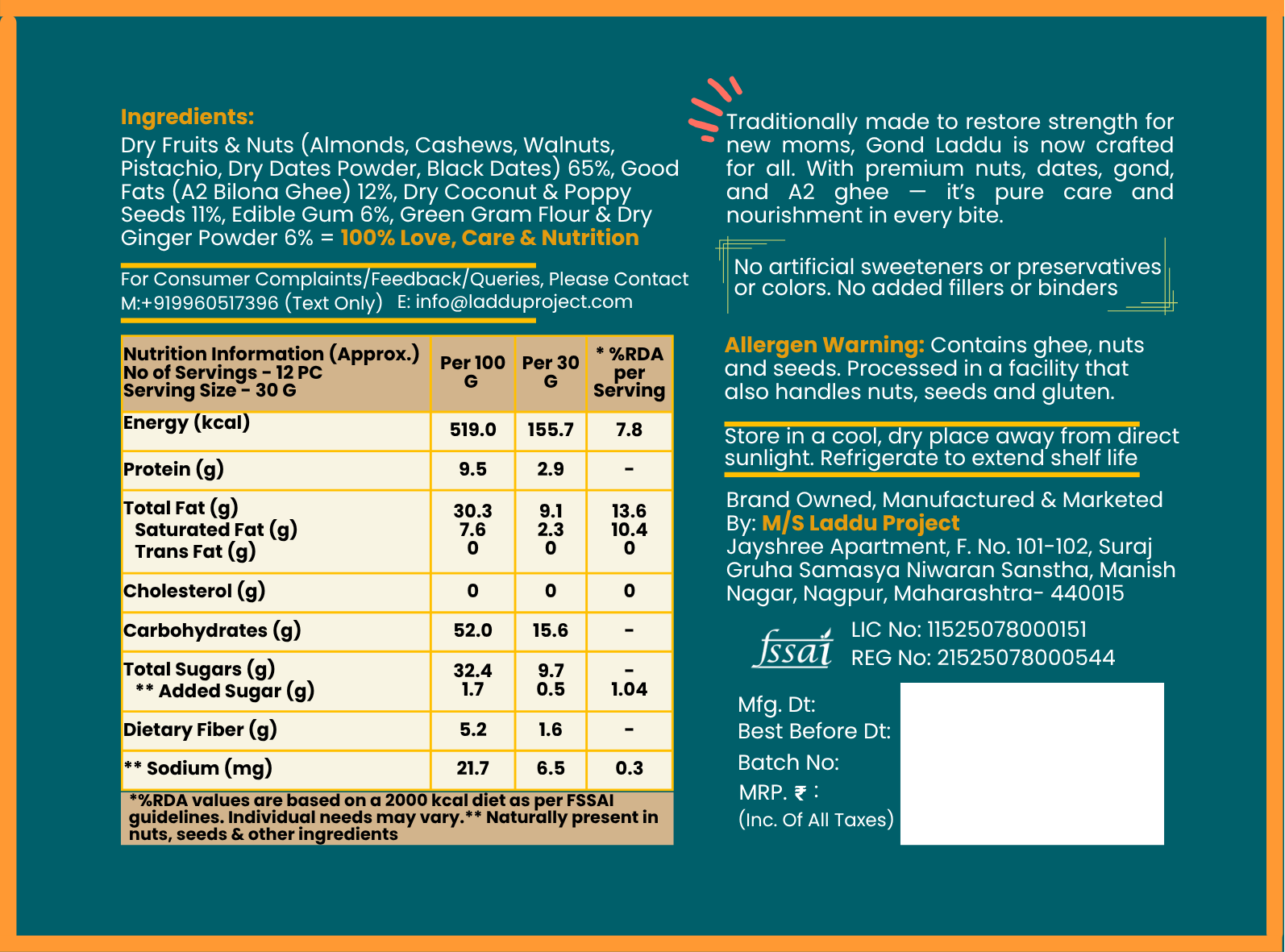 Gond (Edible Gum) Laddu - Winter Warmer By Laddu Project - Laddu Project