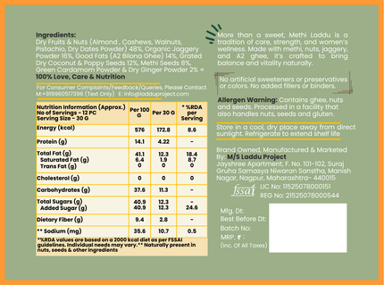 Methi Laddu  - Nourish Her By Laddu Project - Laddu Project